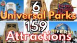 159 Universal ATTRACTIONS – SIX Universal Studios – Hollywood, Orlando, Japan, Singapore, Beijing