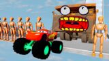 Big & Small Monster Truck Lightning Mcqueen vs Big & Small mega ramp DOWN OF DEATH in BeamNG Drive