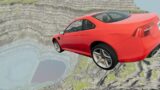 BeamNG drive  –  Leap Of Death Car Jumps & Falls Into Red Water