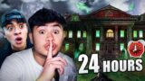 24 HOUR OVERNIGHT CHALLENGE IN HAUNTED HOUSE**SCARY**