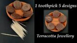 5 Designs with just a toothpick! | 5 Pendants | Terracotta Jewellery | How to make | For Beginners
