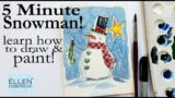 5 Minute Watercolor Snowman Card!