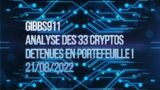 ANALYSE DES 33 CRYPTOS EN PORTEFEUILLE 21 SEP 2022