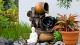 Awesome Terracotta Pots With Stone DIY Garden Waterfall Fountain | Beautiful Buddha Mini Waterfalls