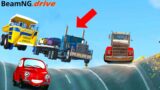 BEAMNG DRIVE: Car vs Truck vs Flatbed Trailer vs Monster Truck vs Two Car Dominate Crashed #gaming