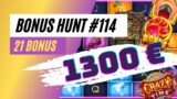 BONUS HUNT #114 : 21 Bonus et 1300 euros au start