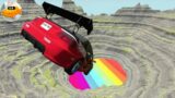 BeamNG Drive – Cars vs Leap of Death – Car Jumps into Giant Rainbow Pit