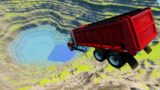 BeamNG.Drive – Leap of death, cars jump and fall into blue water