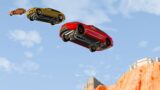 Big & Small Cars vs LEAP OF DEATH / BeamNG Drive / Perfect Crash
