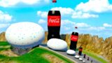 Big & Small Coca-Cola vs Big & Small Mentos vs DOWN OF DEATH BeamNG.Drive (Without McQueen)
