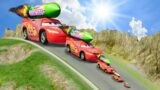 Big & Small Lightning Mcqueen Powered By XXL Rocket vs DOWN OF DEATH in BeamNG.drive