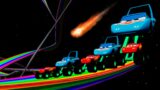 Big & Small Lightning Mcqueen vs Big & Small king rainbow ROAD OF DEATH in BeamNG Drive cars