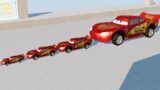 Big & Small Lightning McQueen vs DOWN OF DEATH in BeamNG.drive