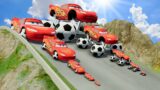 Big & Small: Monster Truck Mcqueen with Ball Wheels vs Mcqueen with Ball Wheels vs DOWN OF DEATH