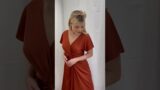 Burnt Orange Bridesmaid Dress by TH&TH. Camilla in Terracotta satin dress. www.thandth.com