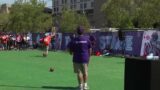 Fans show off their skills at the NFL Draft on the Las Vegas Strip