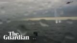 Footage appears to show drone boat attack on Russian ships in Crimea