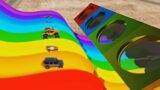 Funny Cars vs Slide Colors with Portal Trap Down The Death – BeamNG.Drive