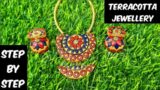 How to make Terracotta jewellery for beginners|Terracotta pendent & jhumka making step by step
