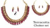 How to paint Terracotta choker set/ terracotta jewellery painting#Ambadikathu