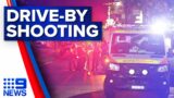 Hunt on for gunman after drive-by shooting | 9 News Australia