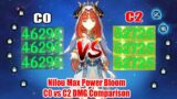 I Unlocked C2 Nilou – 53k Bloom DMG & 18s Hydro Aura Showcase – C0 vs C2 DMG Comparison