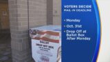 Last day to mail in ballot in time for election day is Monday October 31st