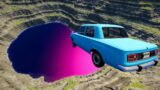 Leap Of Death Car Jumps & Falls Into Pit With Purple Slime | BeamNG Drive