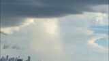 Light BEAM FROM UFO MOTHERSHIP CRAFT AND FLEET IN LOW CLOUDS GOLD COAST AUSTRALIA