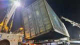 Loaded Maersk container rollover with shifted load – rotators to the rescue