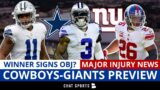 MAJOR Cowboys Injury News Ft Micah Parsons + Cowboys vs. Giants Preview: Winner Signs Odell Beckham?
