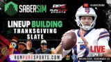 NFL THANKSGIVING DRAFTKINGS LINEUP BUILDING | SABERSIM OPTIMIZER SHOW
