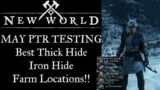 New World -May PTR- Best Thick Hide Farm Locations! Armoring Leveling just got a lot easier!