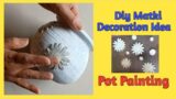 Pot Painting Idea/Easy terracotta pot painting/Diy matki decoration/diy pot painting