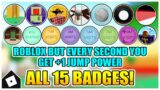 Roblox but every second you get +1 Jump Power – How to get ALL 15 BADGES! [ROBLOX]