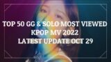 TOP 50 GG & SOLO MOST VIEWED KPOP MV 2022 LATEST UPDATE OCT 29