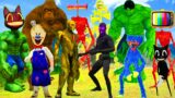 Team Siren head Hulk Enderman Huggy Wuggy Ice cream man Cartoon Cat SCP monsters