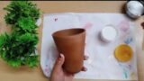 Terracotta glass painting ideas || home decor || diy pot painting || Wings of pituitary ||