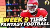 Week 9 Fantasy Football Rankings and QB, RB, WR Tiers