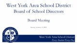 West York Area School District Board Meeting