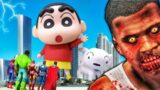 ZOMBIE FRANKLIN SAVE GIANT SHINCHAN FROM ZOMBIES IN GTA 5
