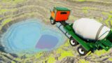 BeamNG.Drive – Leap of death, cars jump and fall into red water
