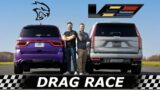 2023 Cadillac Escalade V vs Durango Hellcat // DRAG RACE, ROLL RACE & SURPRISE RACE