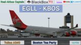 Airbus Captain flying the Toliss A340 | Boston Tea Party Event on VATSIM | EGLL – KBOS | XP11