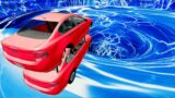 BeamNG drive – Lightning Leap Of Death Car Jumps & Car Falls Into Lightning Vortex