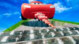 Big & Small King and Lightning Mcqueen vs Big & Small speed bump ROAD OF DEATH in BeamNG Drive cars