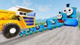 Big & Small Thomas Friends vs Big & Small Thomas The Train ROAD OF DEATH in BeamNG Drive Pixar cars