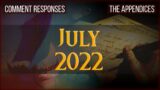 Comment Responses | July 2022 | The Appendices
