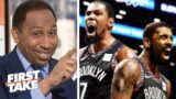 FIRST TAKE | Stephen A: "KD-Kyrie is real Atomic Duo" after breaks limit 81 Pt in Nets crush Pistons