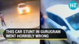 Gurugram car stunt goes horribly wrong; 50-year-old smashed to death by drunk driver | Watch